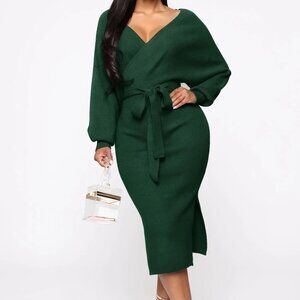 Sweater Midi Dress - Hunter Green (Brand New)